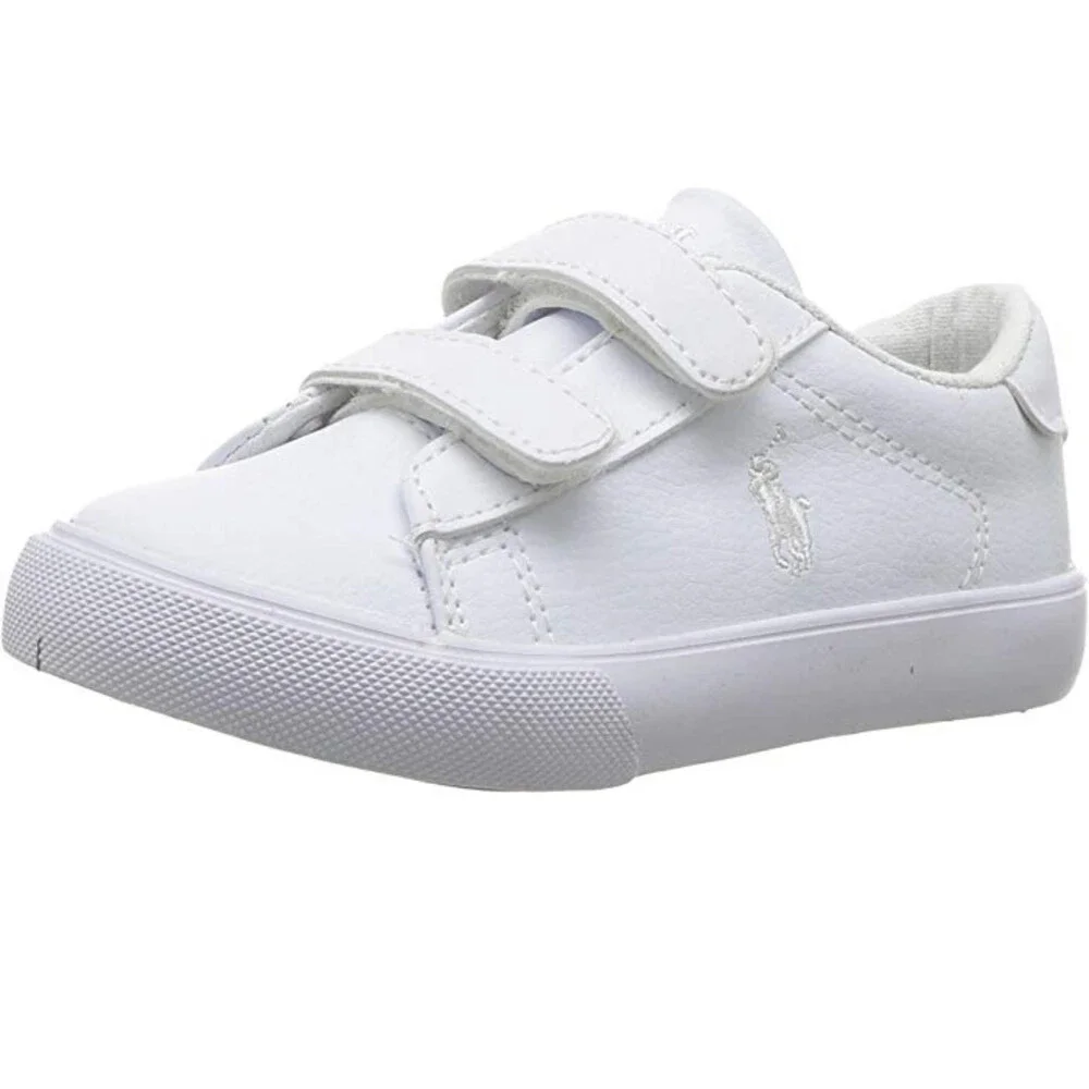 Polo Ralph Lauren Easten EZ Toddler 8 White Faux Leather Lifestyle Shoes TZP312